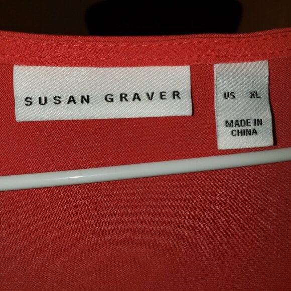 Susan Graver Coral Sleeveless Tunic Top - XL - Picture 4 of 4